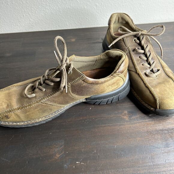 Ecco Light Shock Point Oxfords Lace Shoes Brown Leather Casual Men’s 46 US 12 M - Picture 2 of 15